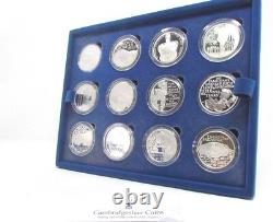 2012 Silver Proof £5 $5 The Queen's Diamond Jubilee 24 Coin Collection Coa CC