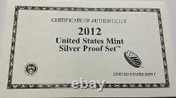 2012 Silver Proof Set In Original Government Packaging With Coa 14 Coins Total