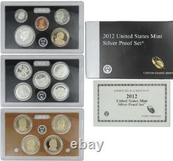 2012 Silver Proof Set U. S. Mint Original Government Packaging OGP COA