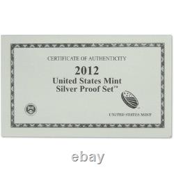 2012 Silver Proof Set U. S. Mint Original Government Packaging OGP COA