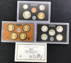 2012 Silver Proof Set U. S. Mint Original Government Packaging with COA