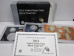 2012 Us Mint Silver Proof Set With Box & Coa