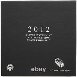 2012 US Mint Limited Edition Silver 8 Coin Proof Set in Box & COA
