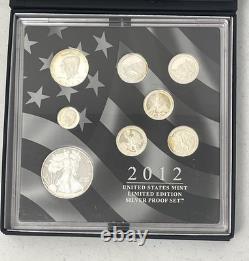 2012 US Mint Limited Edition Silver Proof Coin Set with Box & COA Free Shipping