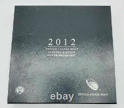 2012 US Mint Limited Edition Silver Proof Set 8 Coins with Box COA and Sleeve