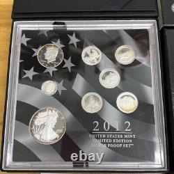 2012 US Mint Limited Edition Silver Proof Set withCOA Light Toning