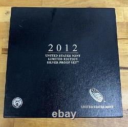 2012 US Mint Limited Edition Silver Proof Set withCOA Light Toning