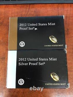 2012 US Mint SILVER Proof Set & 2012 US Mint Proof Set Both Original Box COA
