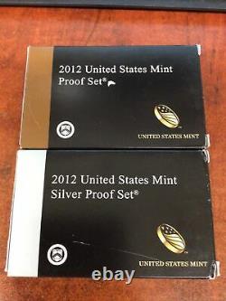 2012 US Mint SILVER Proof Set & 2012 US Mint Proof Set Both Original Box COA