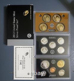 2012 US Mint Silver Proof Set 14 Coins Set (with 7 90% Silver Coins) withBox & COA