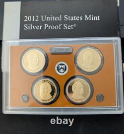 2012 US Mint Silver Proof Set 14 Coins Set (with 7 90% Silver Coins) withBox & COA