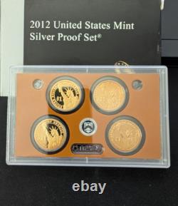 2012 US Mint Silver Proof Set 14 Coins Set (with 7 90% Silver Coins) withBox & COA