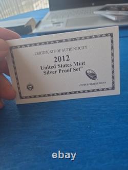 2012 US Mint Silver Proof Set Only 395,443 Made Complete OGP with COA