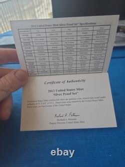 2012 US Mint Silver Proof Set Only 395,443 Made Complete OGP with COA