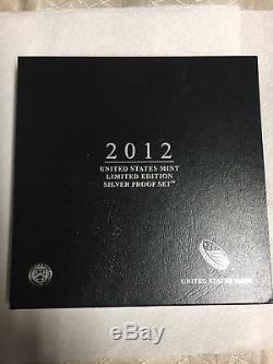2012 U. S. MINT LIMITED EDITION SILVER PROOF SET coa/boxes scarce L2112