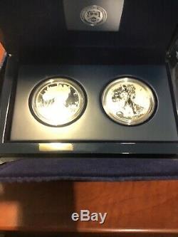 2012 U. S. Mint American Eagle San Francisco Two-coin Silver Proof Set