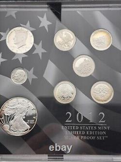 2012 U. S. Mint Limited Edition Silver Proof Set 8 Coins with OGP & COA