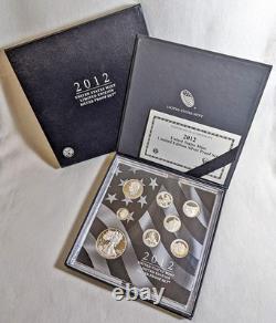 2012 U. S. Mint Limited Edition Silver Proof Set Box Slip Cover COA STOCK