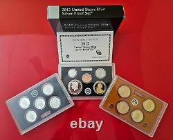 2012 U. S. Silver Proof Set 14 coins with original box and CoA