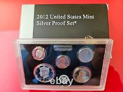 2012 U. S. Silver Proof Set 14 coins with original box and CoA