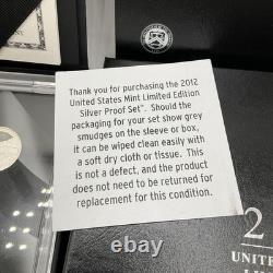 2012 United States Mint Limited Edition Silver Proof Set Original Box With COA
