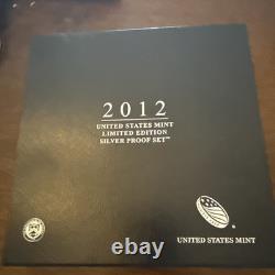 2012 W US Mint Limited Edition Silver Proof Set With OGP & COA (Some toning)