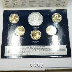 2012-W United States US Mint Annual Dollar Coin Set with Silver Eagle & Box 32748R