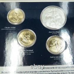 2012-W United States US Mint Annual Dollar Coin Set with Silver Eagle & Box 32748R