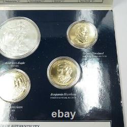 2012-W United States US Mint Annual Dollar Coin Set with Silver Eagle & Box 32748R