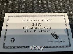 2012 silver proof set 14 coin in OGP with COA. EXTREMLEY DESIRABLE YEAR