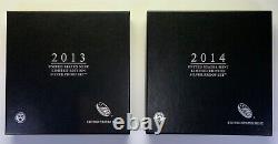 2013 & 2014 Limited Edition Silver Proof Set in Original Government Packaging