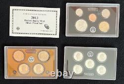 2013 & 2014 US Mint Silver Proof Sets with Boxes and COAs