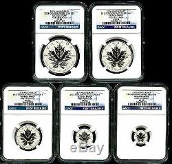 2013 Canada Silver Maple Leaf Ngc Pf70 Reverse Proof 25th Anniversary Set Fr