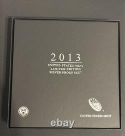 2013 LIMITED EDITION SILVER PROOF SET U. S. MINT, SF W Mints COA And Original Box