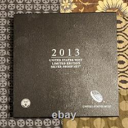 2013 Limited Edition Silver Proof Set in OGP withCOA, 7 Coin Set with Silver Eagle