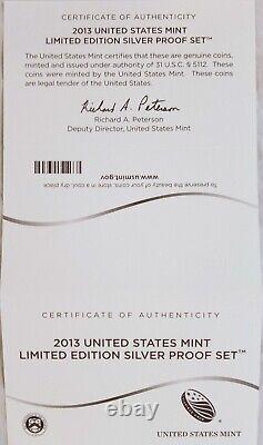 2013 Limited Edition Silver Proof Set withOGP and COA