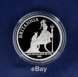 2013 Royal Mint Silver Proof Britannia 5 coin set in Case with COA (Z5/16)