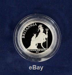 2013 Royal Mint Silver Proof Britannia 5 coin set in Case with COA (Z5/16)