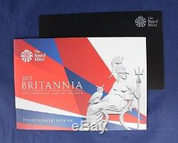 2013 Royal Mint Silver Proof Britannia 5 coin set in Case with COA (Z5/16)