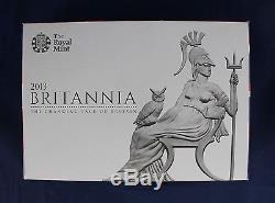 2013 Royal Mint Silver Proof Britannia 5 coin set in Case with COA (Z5/16)