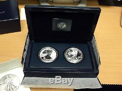 2013 Silver American Eagle 2 Coin -10- Proof Sets =Unopened Box From Mint=