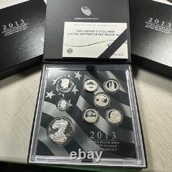 2013 US Mint Ltd Edition Silver Proof Set Silver Coins x8 OGP & COA (90593)