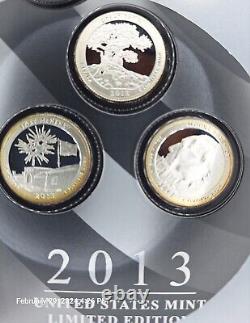 2013 U S Mint Limited Edition Silver Proof Complete In Presentation Box & Coa