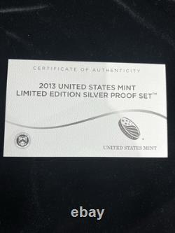 2013 United States Mint Limited Edition Silver Proof Set With Cool Toning