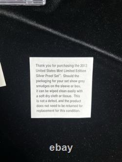 2013 United States Mint Limited Edition Silver Proof Set With Cool Toning