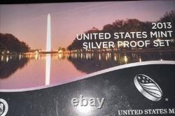 2013 United States Mint Silver Proof Set 14 coins S mintage mark COA NEW