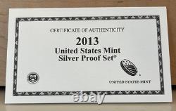 2013 United States Mint Silver Proof Set with Box & COA- Gem Cameo Beauties