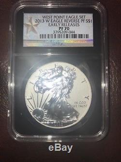 2013-W $1 Reverse Proof American Silver Eagle Coin NGC PF70 West Point Set