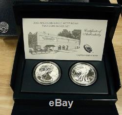 2013-W 2pc. Silver Eagle West Point Set -Enhanced & Reverse Proof withBOX & COA