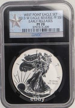 2013-W American Silver Eagle Reverse Proof $1 West Point Set NGC PF70 Early Rele